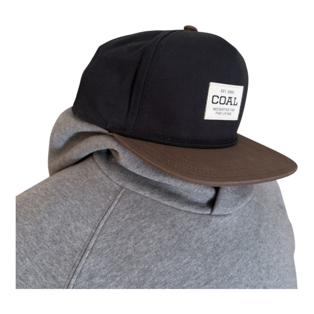 Coal Headwear Uniform Hat – Black & Brown Snapback Classic Structured Style - Picture 4 of 6